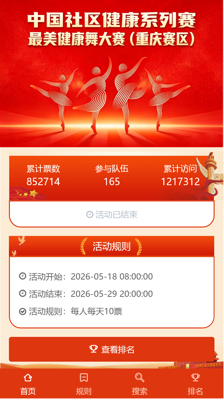 中国社区健康系列赛最美健康舞大赛（重庆赛区）