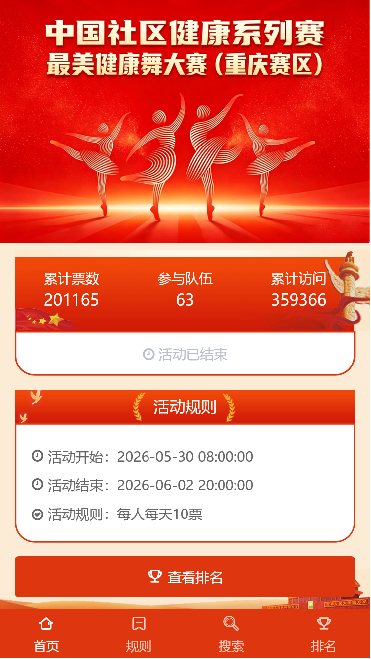 中国社区健康系列赛最美健康舞大赛（重庆赛区）